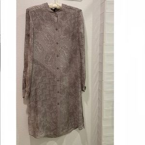 Grey BCBG Max Azria button front tunic Size M